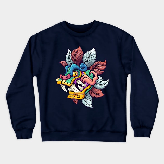 Quetzalcoatl head Crewneck Sweatshirt by memoangeles